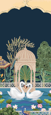 Fabric roller blind for window Garden