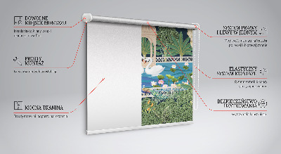 Fabric roller blind for window Garden