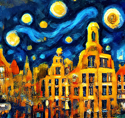 Blackout roller blind for window Painted City