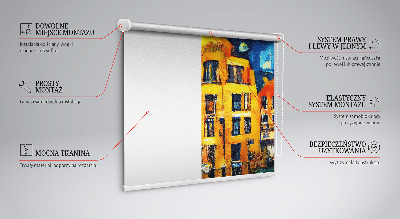 Blackout roller blind for window Painted City