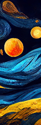 Fabric roller blind for window Planets