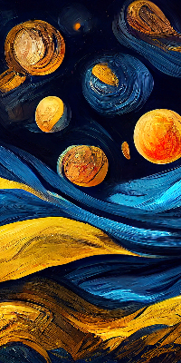 Fabric roller blind for window Planets