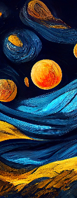 Fabric roller blind for window Planets