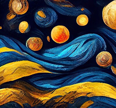 Fabric roller blind for window Planets