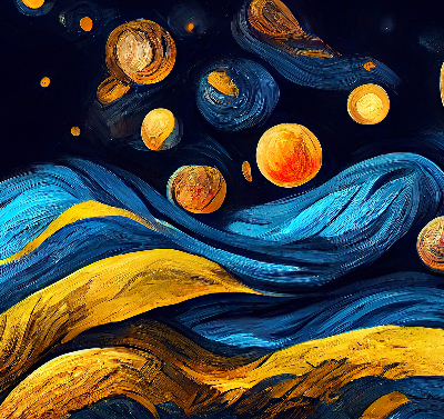 Fabric roller blind for window Planets