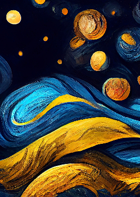 Fabric roller blind for window Planets
