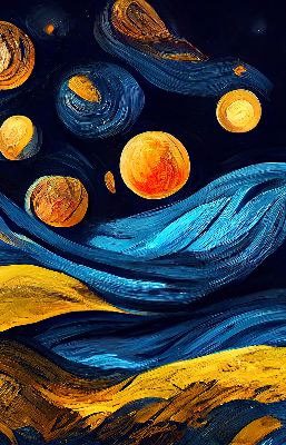 Fabric roller blind for window Planets