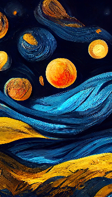 Fabric roller blind for window Planets