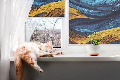 Fabric roller blind for window Planets
