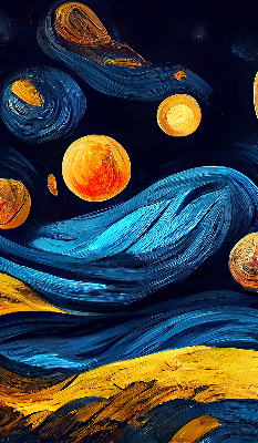 Fabric roller blind for window Planets