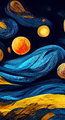 Fabric roller blind for window Planets