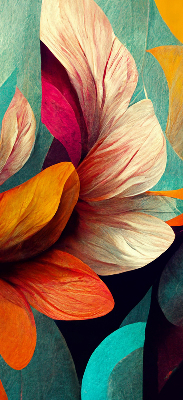 Blackout roller blind for window Flowers in abstraction
