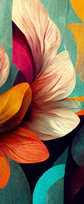 Blackout roller blind for window Flowers in abstraction
