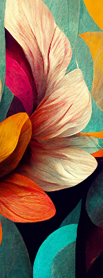 Blackout roller blind for window Flowers in abstraction