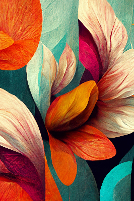 Blackout roller blind for window Flowers in abstraction