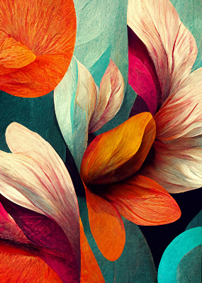 Blackout roller blind for window Flowers in abstraction