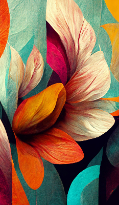 Blackout roller blind for window Flowers in abstraction