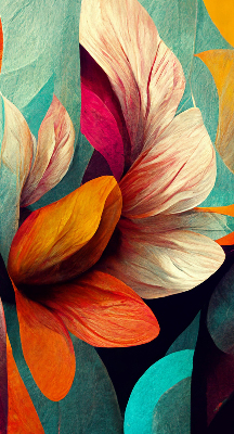 Blackout roller blind for window Flowers in abstraction