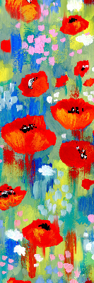 Fabric roller blind for window Meadow of poppies