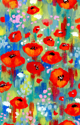 Fabric roller blind for window Meadow of poppies