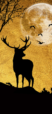 Blackout roller blind for window Deer at night