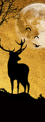 Blackout roller blind for window Deer at night