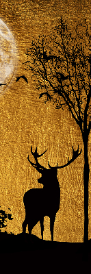 Blackout roller blind for window Deer at night