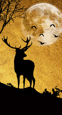 Blackout roller blind for window Deer at night