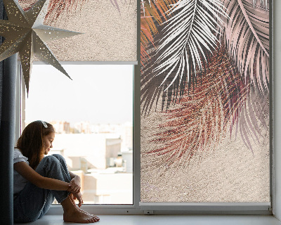 Fabric roller blind for window Leaves