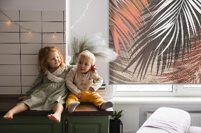 Fabric roller blind for window Leaves