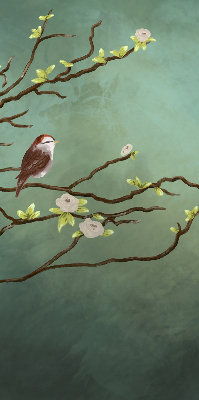 Blackout roller blind Birds on a branch