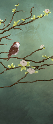 Blackout roller blind Birds on a branch