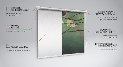 Blackout roller blind Birds on a branch
