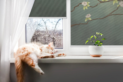 Blackout roller blind Birds on a branch