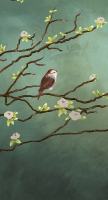 Blackout roller blind Birds on a branch