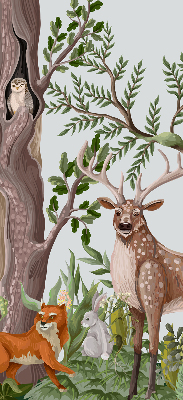 Blackout roller blind for window Forest animals