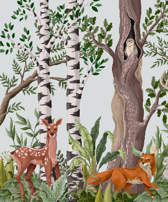 Blackout roller blind for window Forest animals