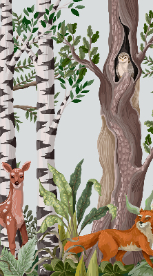 Blackout roller blind for window Forest animals