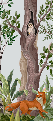 Blackout roller blind for window Forest animals
