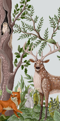 Blackout roller blind for window Forest animals
