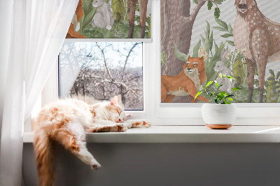 Blackout roller blind for window Forest animals