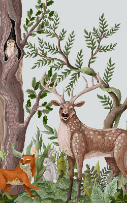 Blackout roller blind for window Forest animals