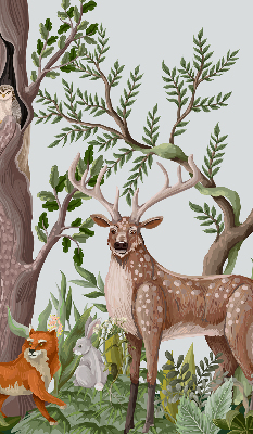 Blackout roller blind for window Forest animals