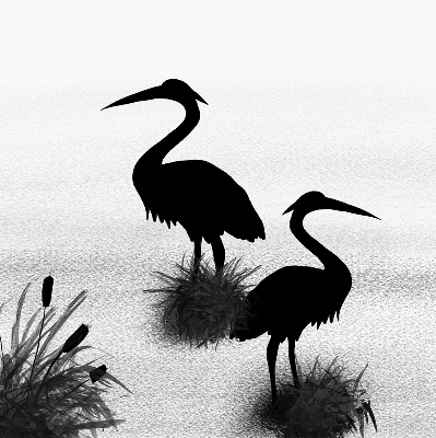 Blackout roller blind Herons