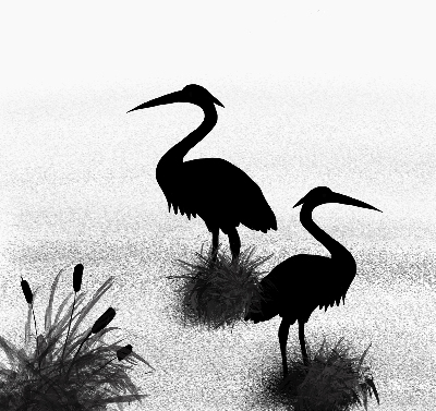 Blackout roller blind Herons
