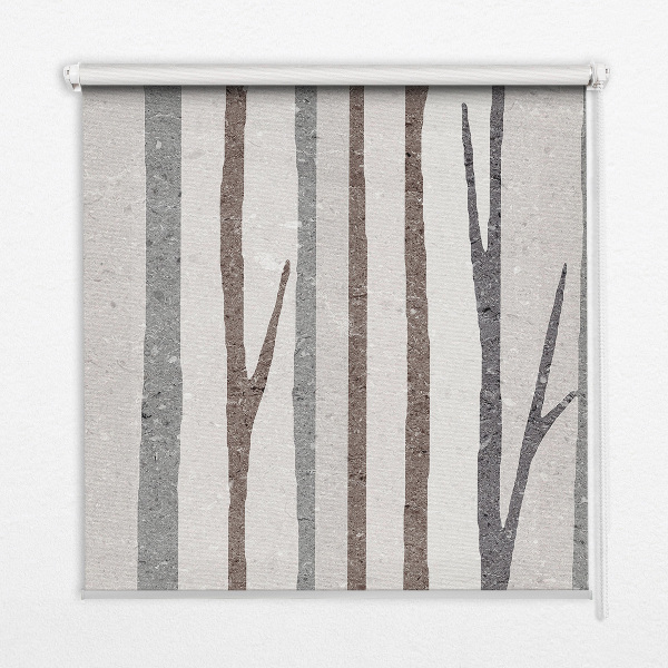 Blackout roller blind for window Tree trunks