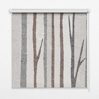 Blackout roller blind for window Tree trunks