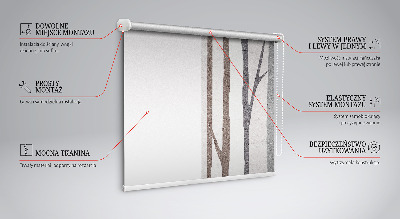 Blackout roller blind for window Tree trunks