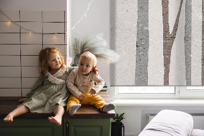 Blackout roller blind for window Tree trunks