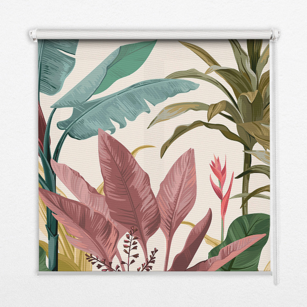 Fabric roller blind for window Colorful leaves